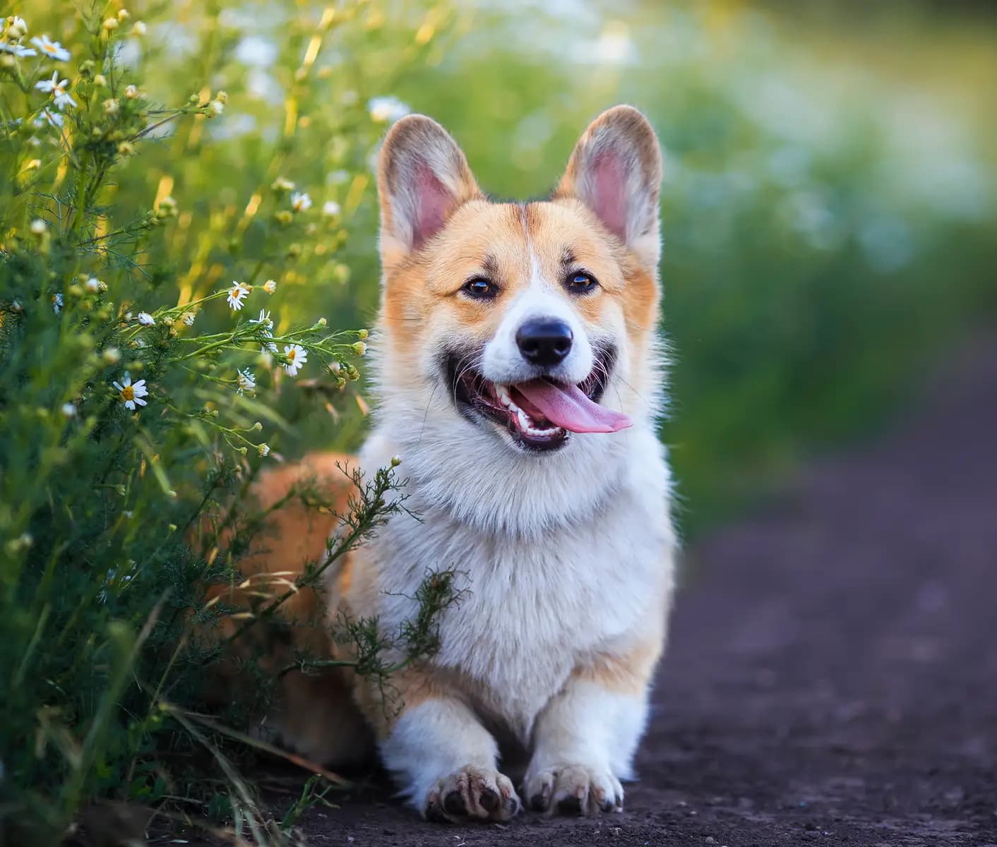 dog in grass